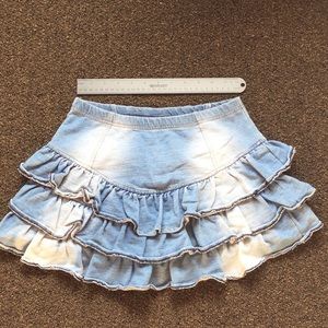 Flirty Denim Ruffle Mini Skirt H&M Size XS/S